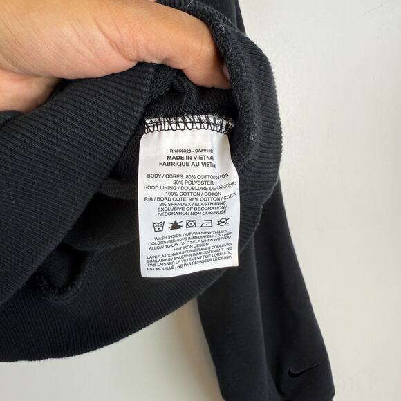 Nike Womens Sportswear Crop Pullover Hoodie Logo Black - Size L - Picture 5 of 10